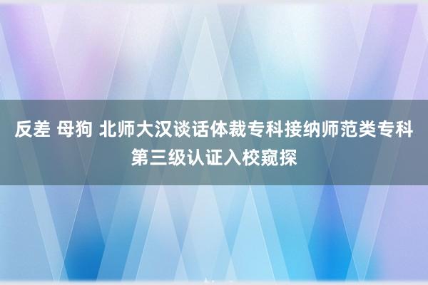 反差 母狗 北师大汉谈话体裁专科接纳师范类专科第三级认证入校窥探