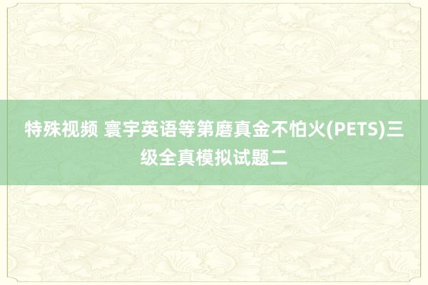 特殊视频 寰宇英语等第磨真金不怕火(PETS)三级全真模拟试题二