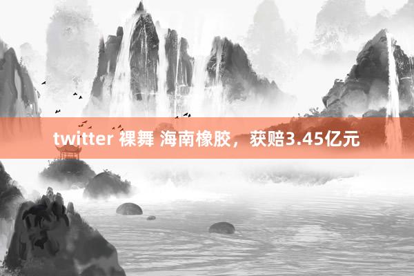 twitter 裸舞 海南橡胶，获赔3.45亿元